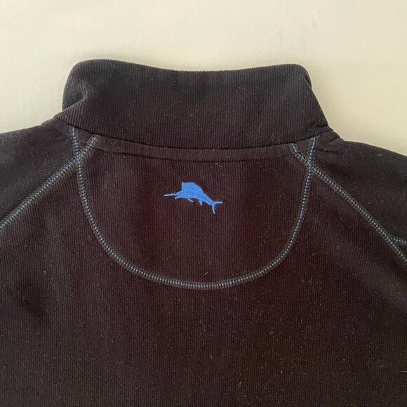 Tommy Bahama Dark Navy Fleece Quarter Zip Sweater Men's 2XT - Picture 6 of 8